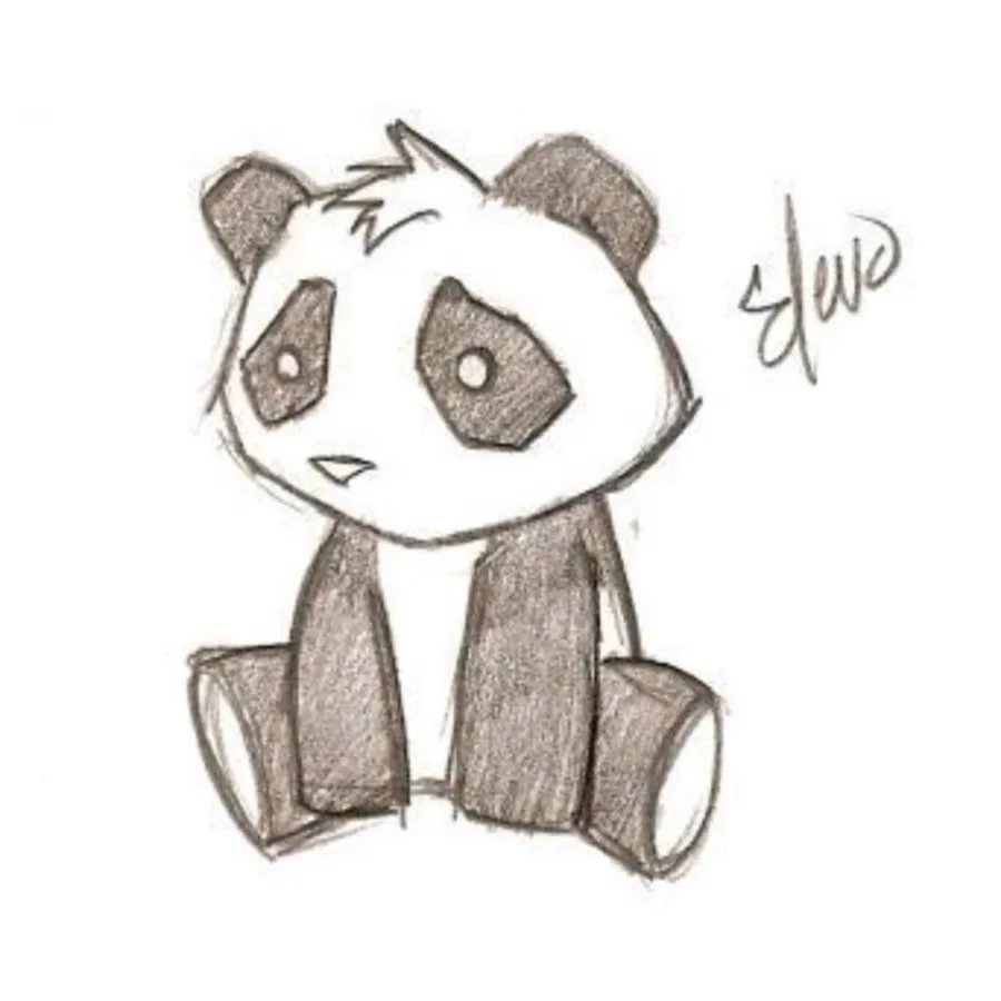 Рисунок панды карандашом для срисовки легкие милые